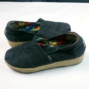 Bobs High Jinx 8 Espadrilles Black Slip On Comfort Shoes
